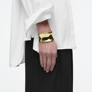 Gold Plated Sculpted Cuff Bracelet